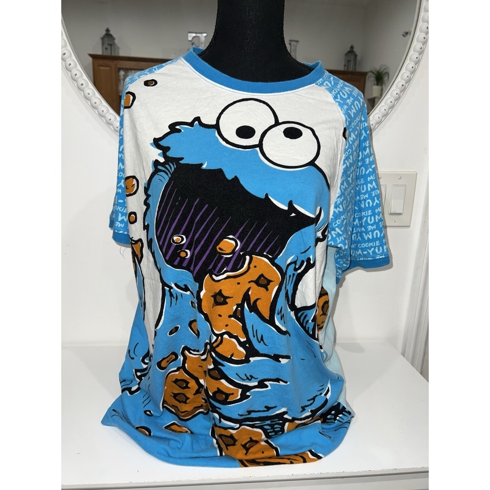 Vintage Cookie Monster Sesame Street T Shirt Size L